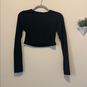 Long Sleeve Black Crop Top